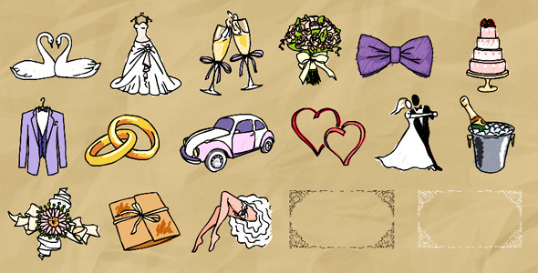 Animated Wedding Icons - VideoHive 11654543