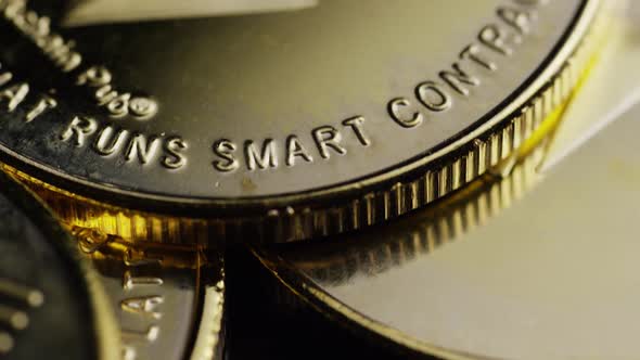 Rotating shot of Bitcoins (digital cryptocurrency) - BITCOIN ETHEREUM 152 alt