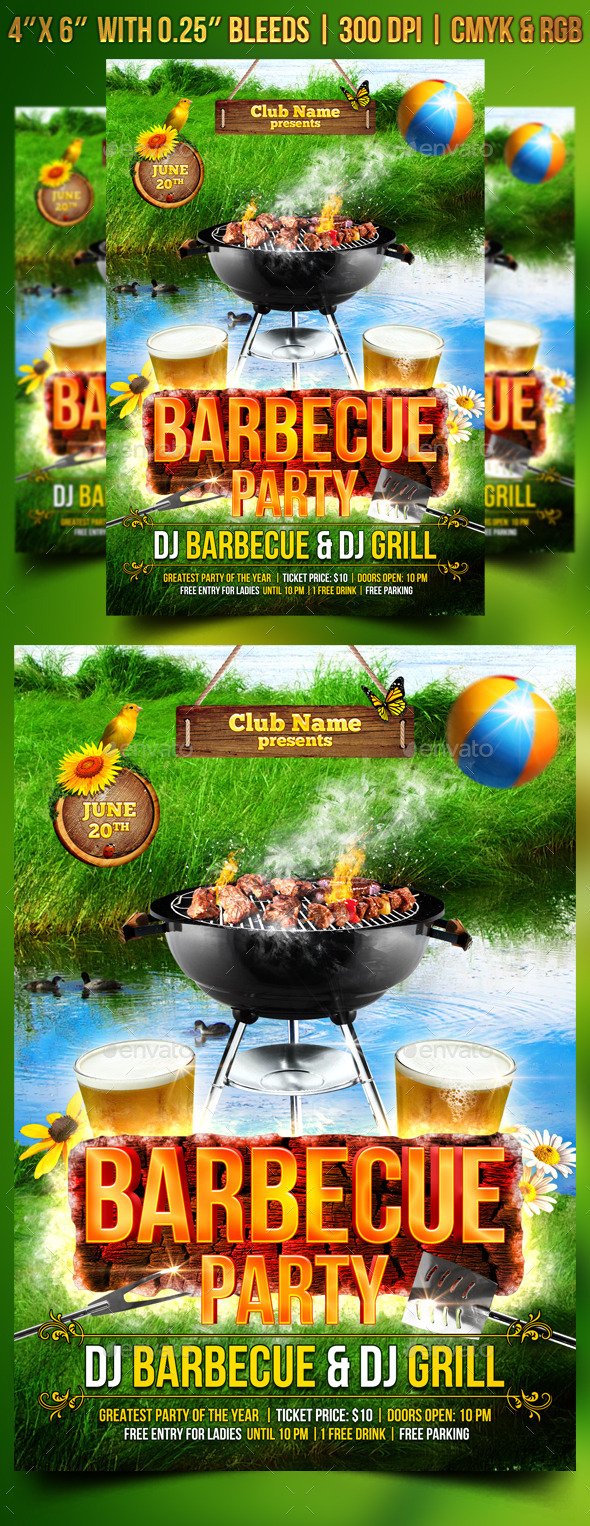 Barbecue Party Flyer Template - Clubs & Parties Events