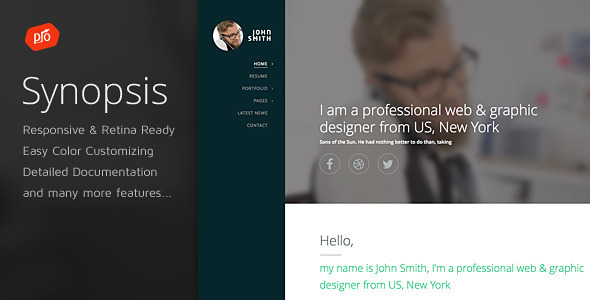 Synopsis - Resume/CV and Portfolio Template - Resume / CV Specialty Pages