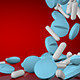 White, Pink, Blue Colored Pills Falling - VideoHive Item for Sale