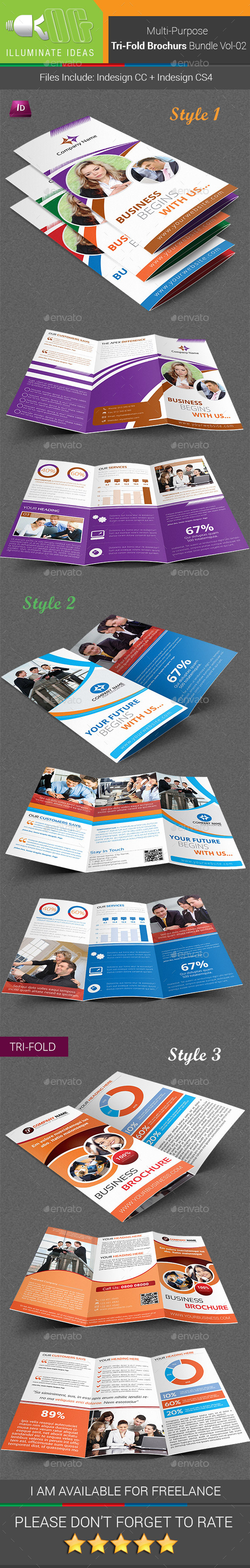 Multipurpose Tri-Fold Brochures Bundle Vol-02 - Corporate Brochures