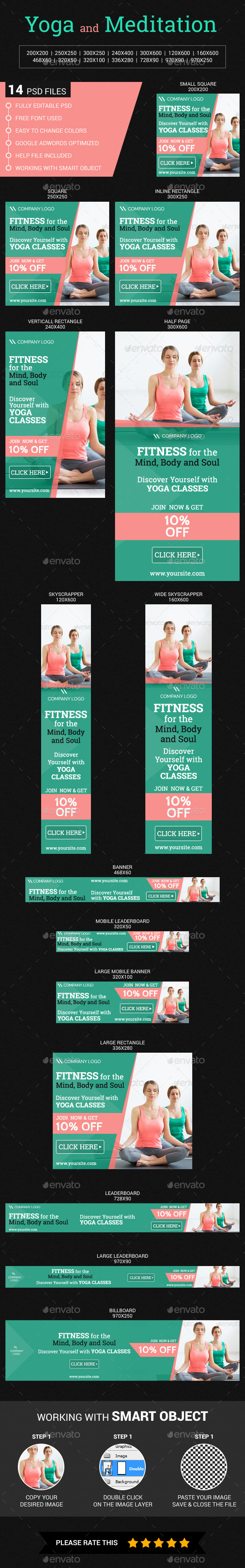 Yoga and Meditation - Banners & Ads Web Elements