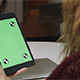 Girl Holding Tablet with Green Screen - VideoHive Item for Sale