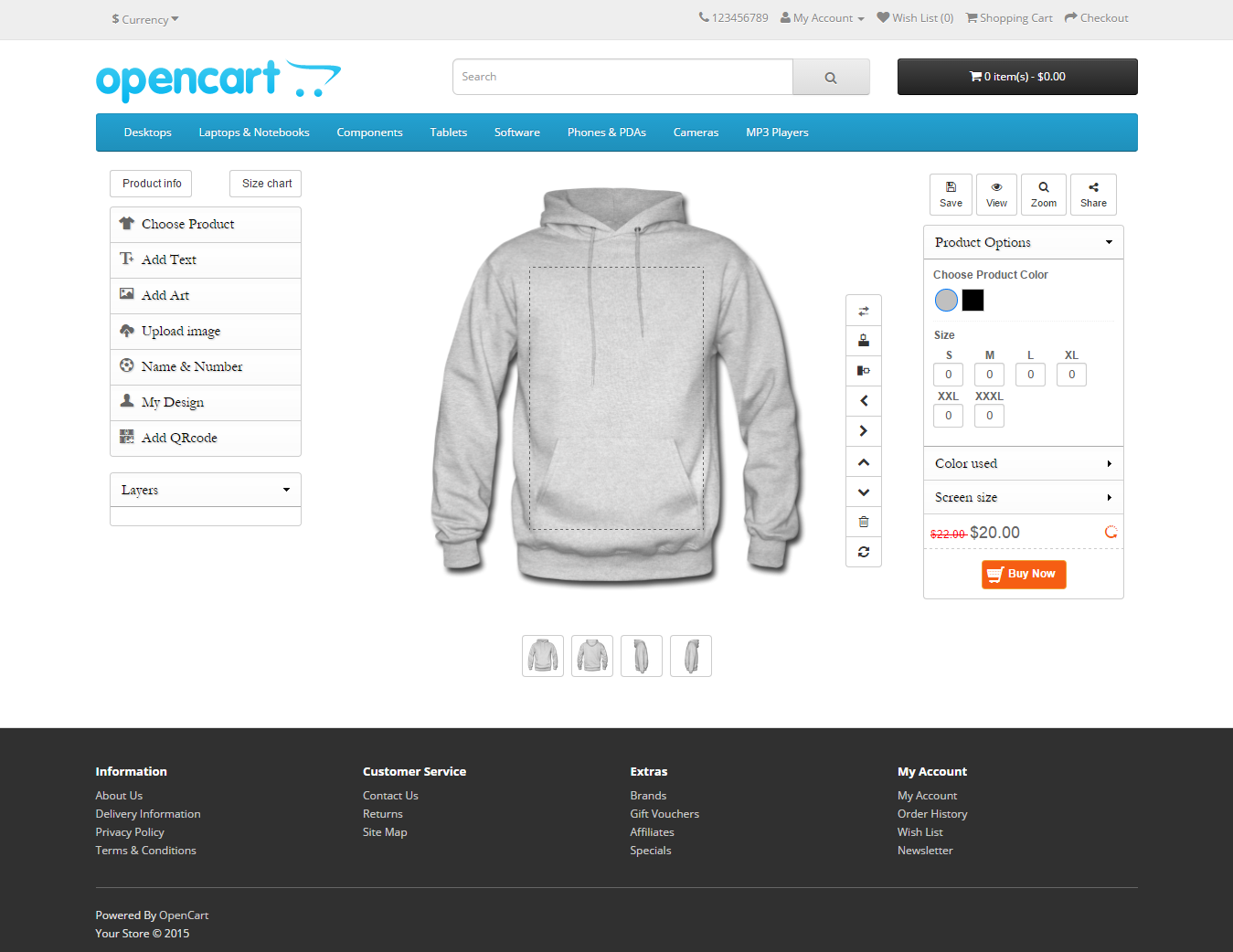 Opencart Custom Product Designer by dangcv | CodeCanyon