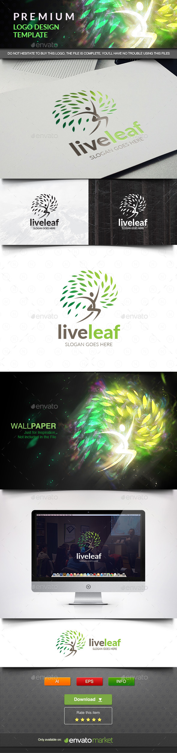 Live Leaf - Nature Logo Templates