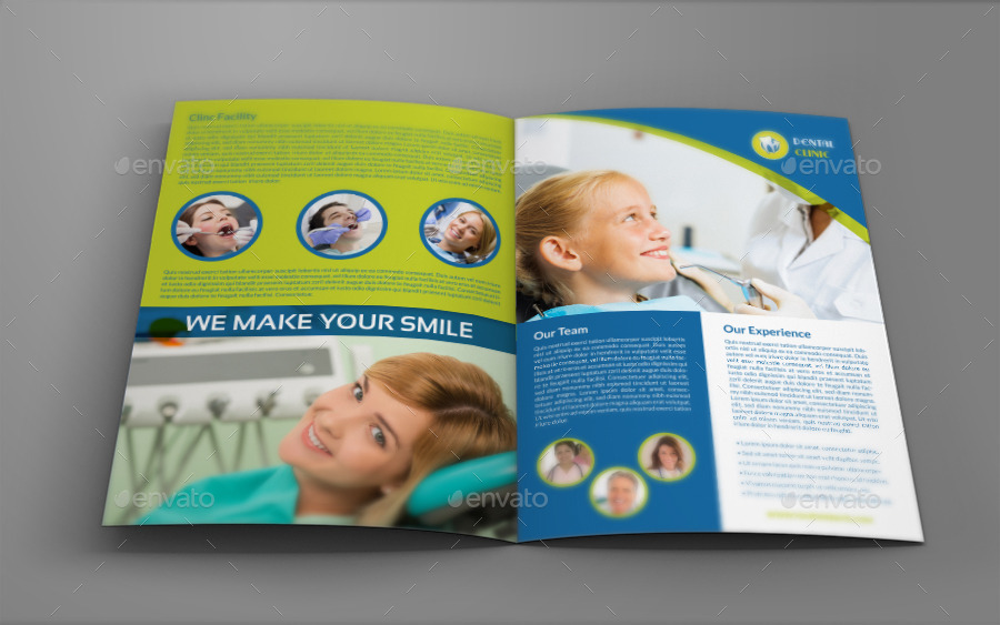 Dental Clinic Bi Fold Brochure Template Print Templates Graphicriver