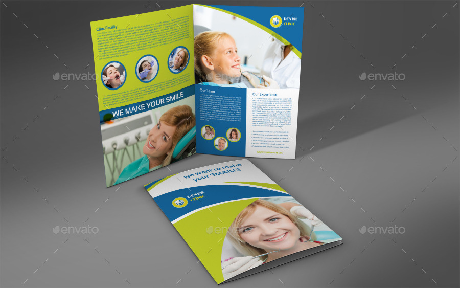 Dental Clinic Bi-Fold Brochure Template, Print Templates | GraphicRiver