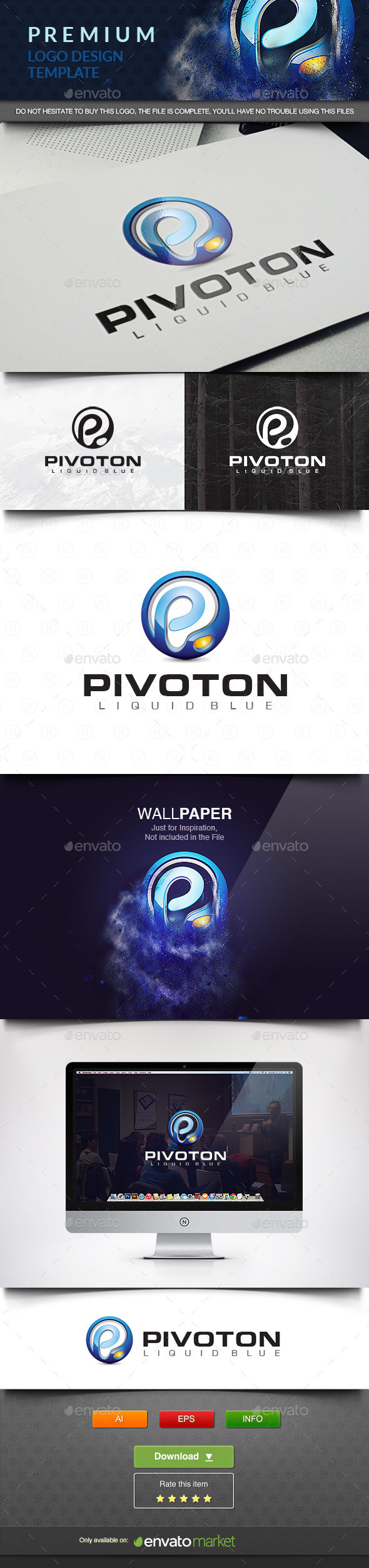 Pivoton Logo - 3d Abstract