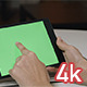 Girl Using Tablet with Green Screen - VideoHive Item for Sale