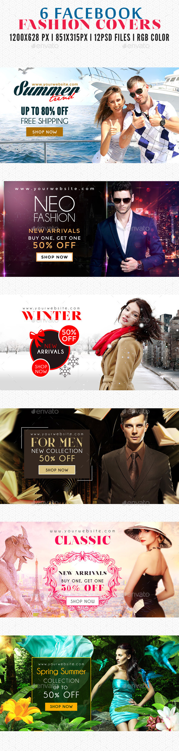 6 Facebook Fashion Covers V2 - Facebook Timeline Covers Social Media