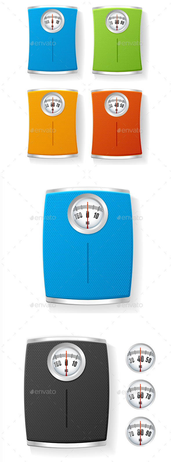 Bathroom Scale Set - Health/Medicine Conceptual