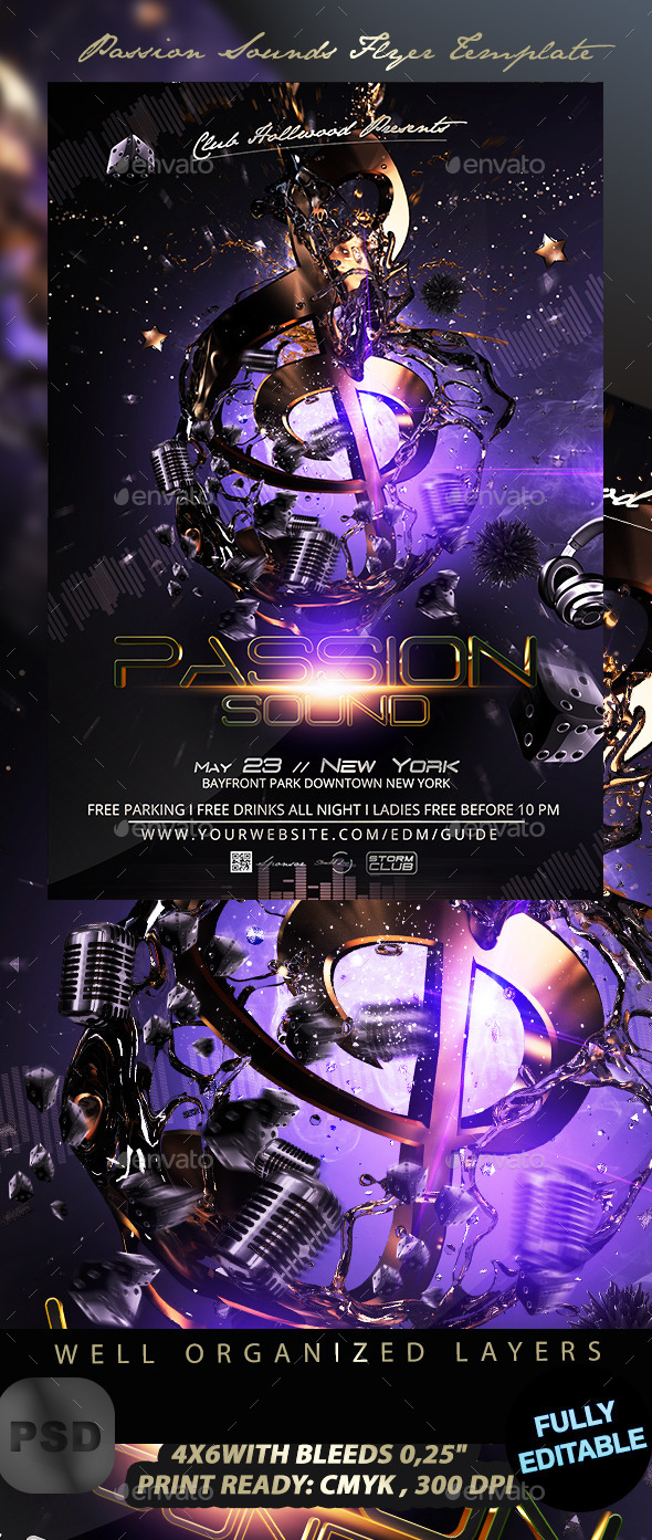 Passion Sounds Flyer Template - Events Flyers