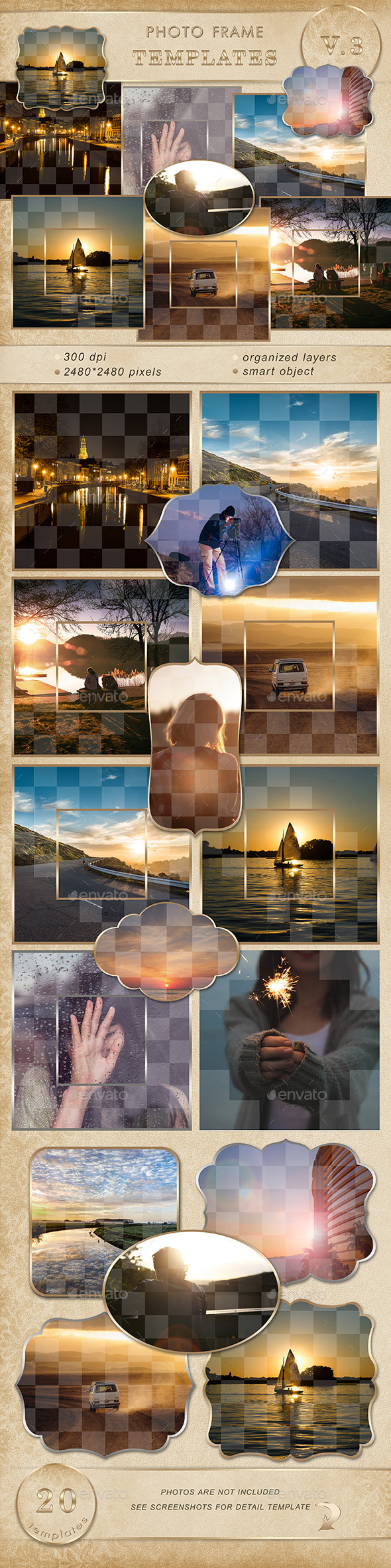 Photo frame templates.V3 - Artistic Photo Templates
