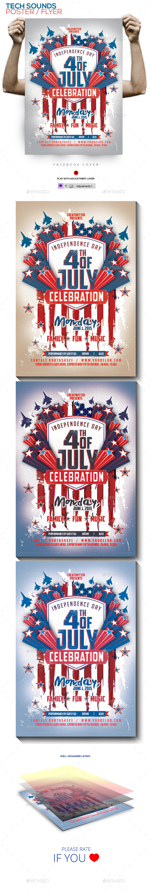 4th of July PSD Poster/Flyer Template - Events Flyers