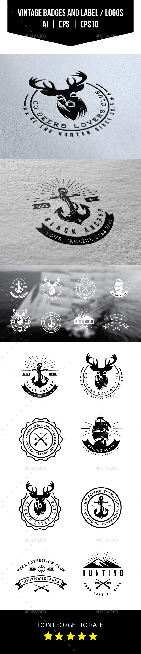 Vintage Badges and Labels / Logos - Badges & Stickers Web Elements