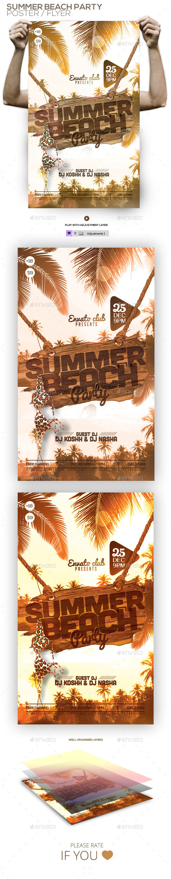 Summer beach Party Flyer - Clubs & Parties Events