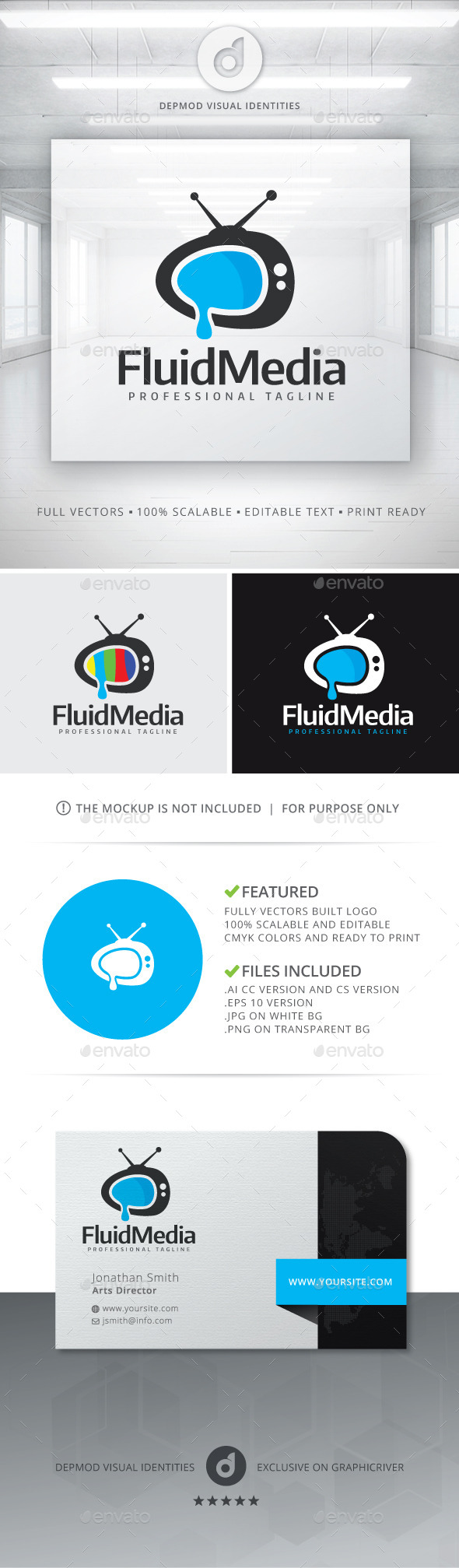 Fluid Media Logo - Objects Logo Templates