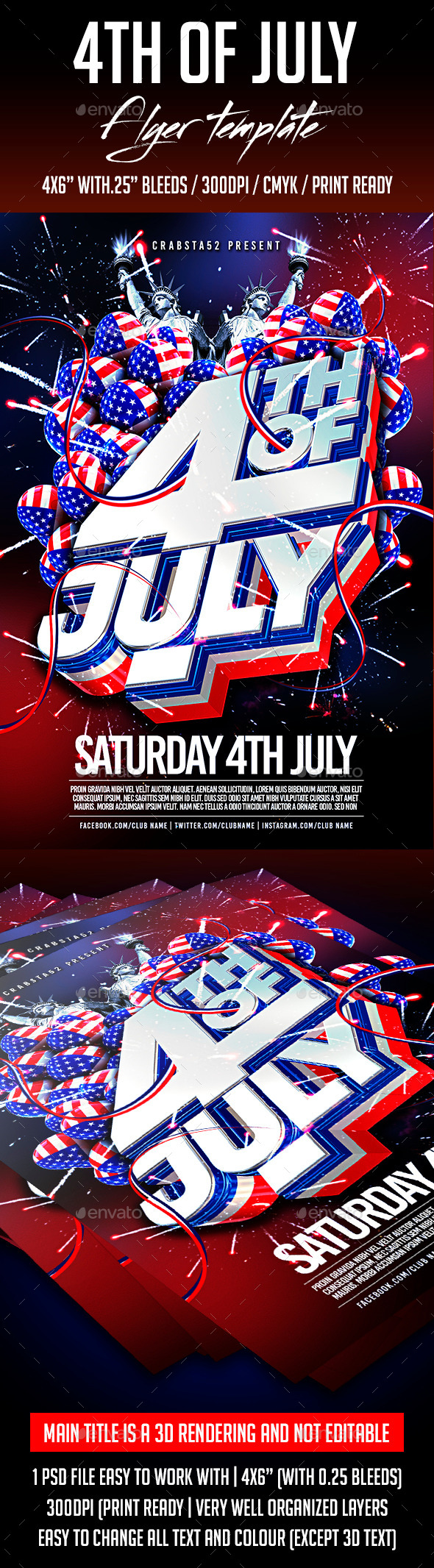 4th of July Flyer Template - Flyers Print Templates