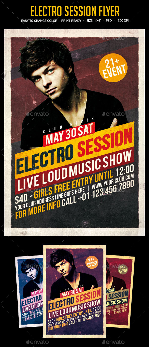 Electro Session Flyer - Clubs & Parties Events