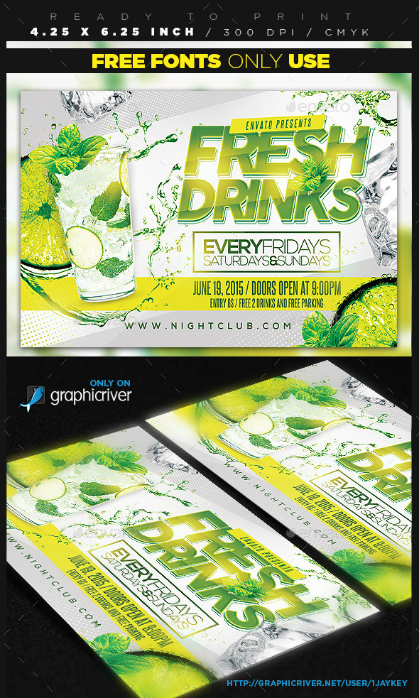 Fresh Drinks Flyer - Clubs & Parties Events
