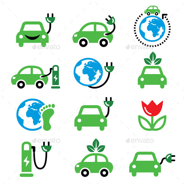 Green or Eco Transport Icons - Miscellaneous Conceptual