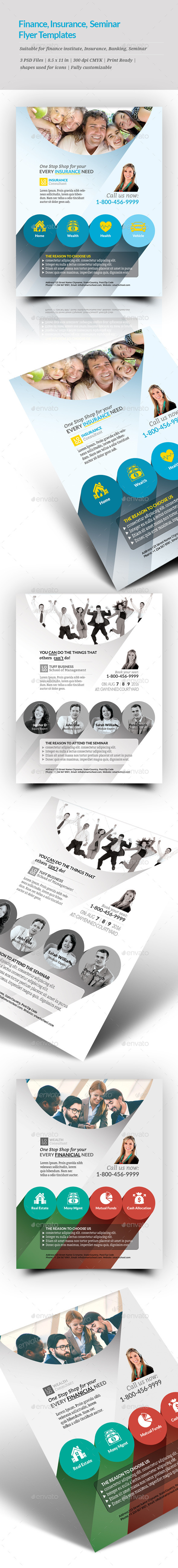 Finance, Insurance, Seminar Flyer Templates - Corporate Flyers