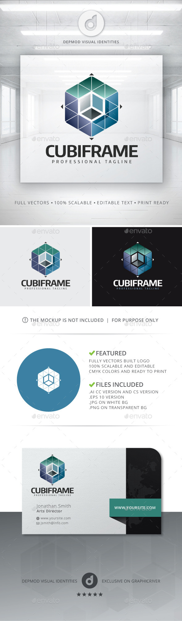 CubiFrame Logo - Abstract Logo Templates