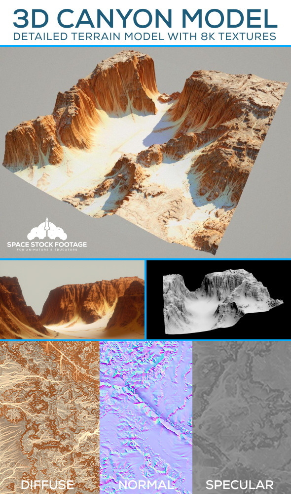 Desert Canyon Terrain - 3Docean 11694201