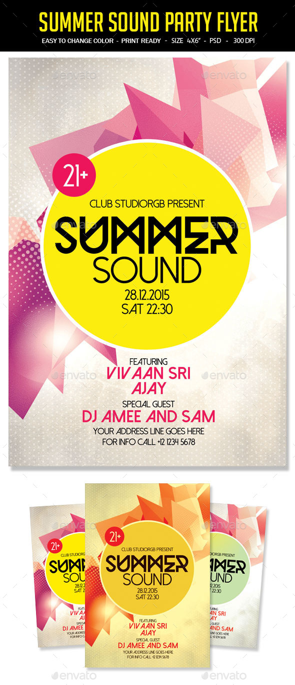 Summer Sound Party Flyer - Clubs & Parties Events