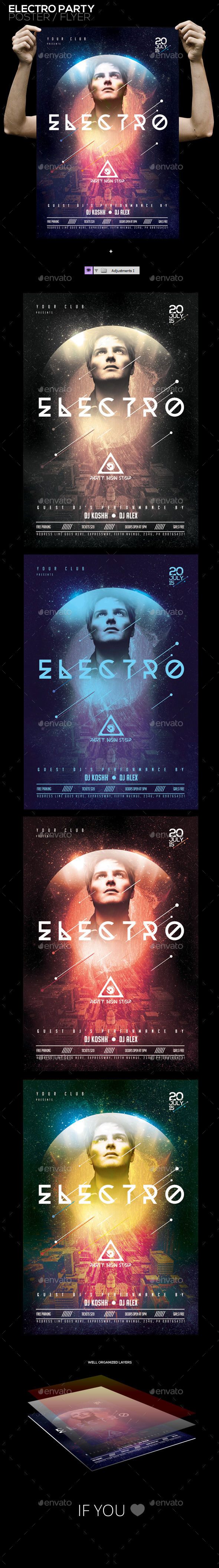 Electro Party PSD Poster/Flyer Template - Events Flyers
