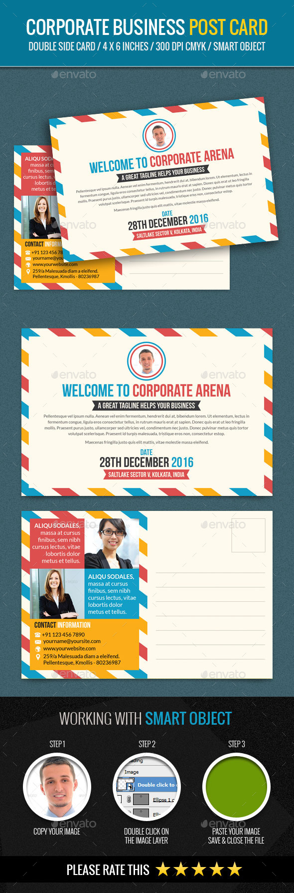 Corporate and Business PostCard Template - Cards & Invites Print Templates