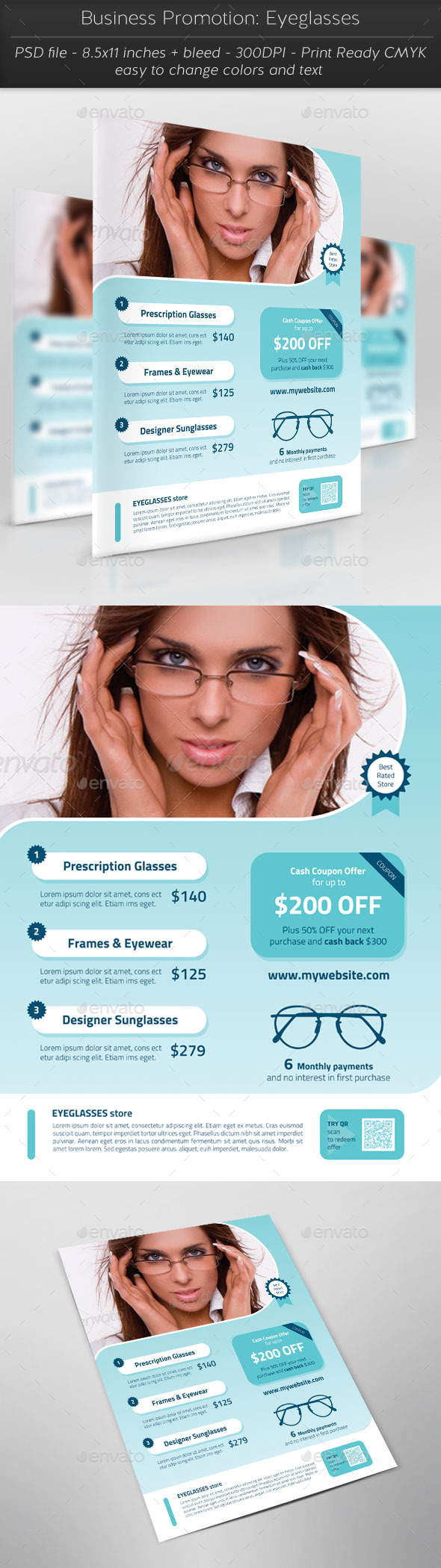 Business Promotion: Eyeglasses - Flyers Print Templates