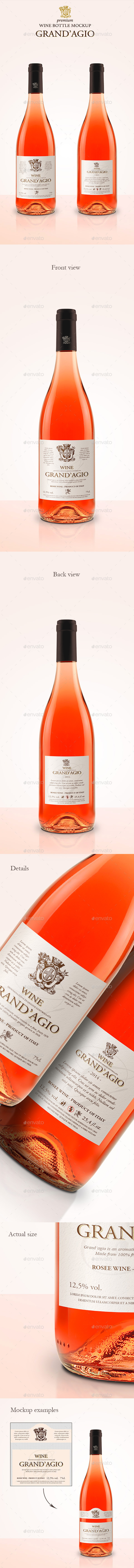 Premium Rosé Wine Mockup - Food and Drink Packaging