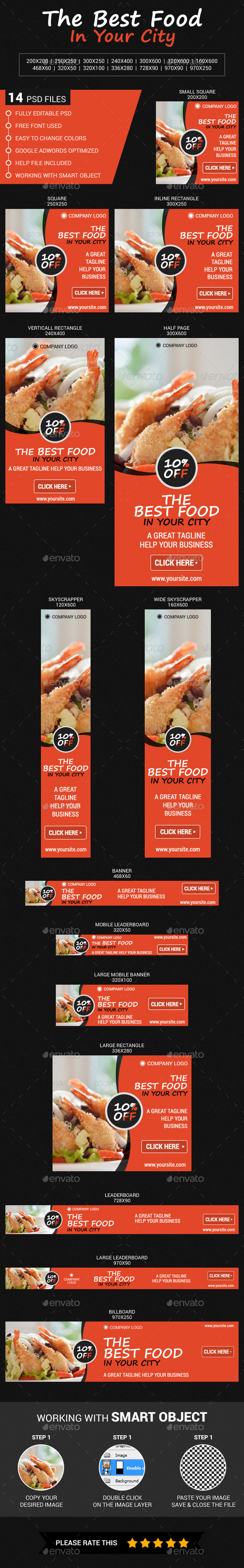 The Food In Your City - Banners & Ads Web Elements