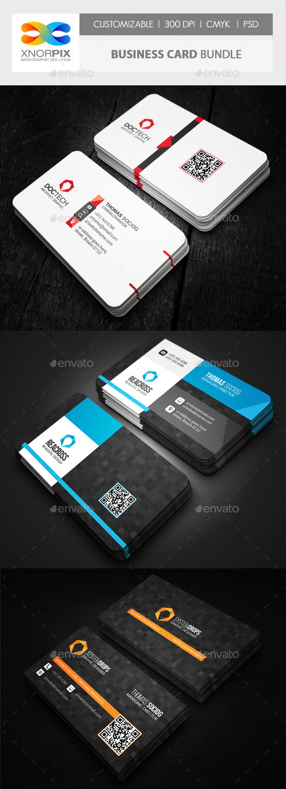 Business Card Bundle 3 in 1-Vol 52 - Corporate Business Cards