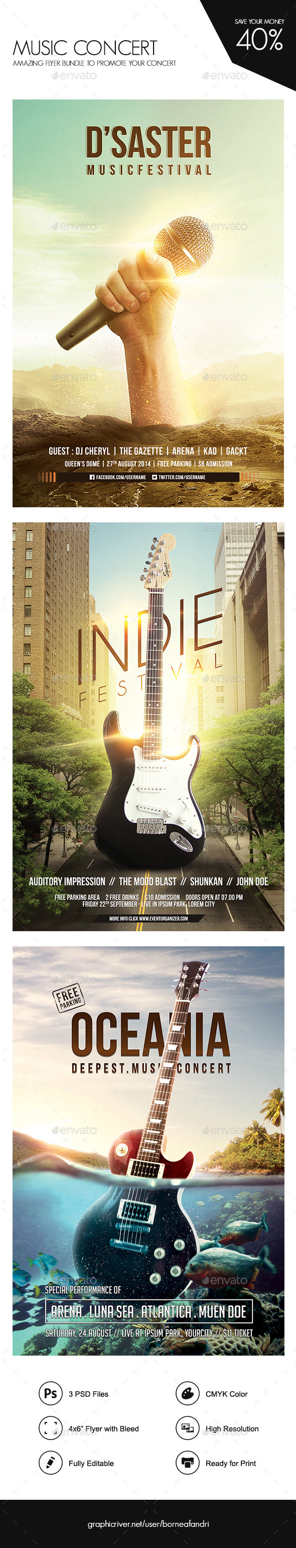 Music Concert Flyer Bundle - Concerts Events