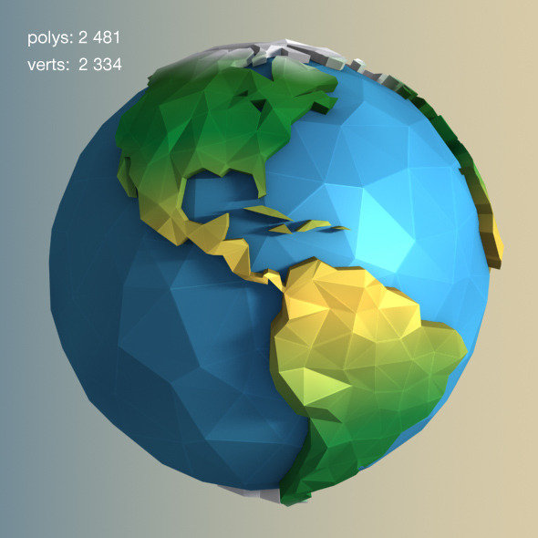 Low Poly Earth - 3Docean 11609966