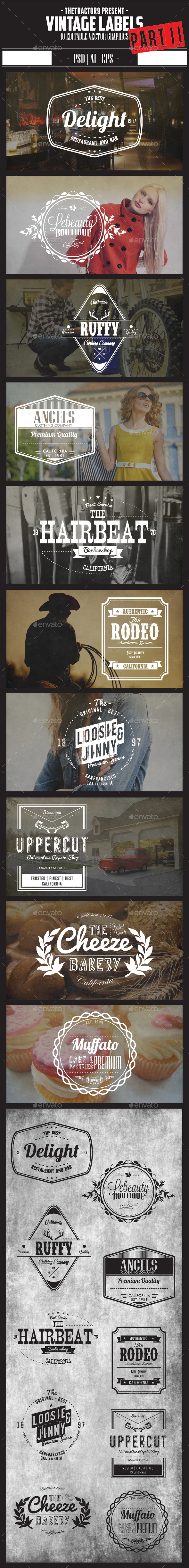 10 Vintage Label and Badges Part II - Badges & Stickers Web Elements