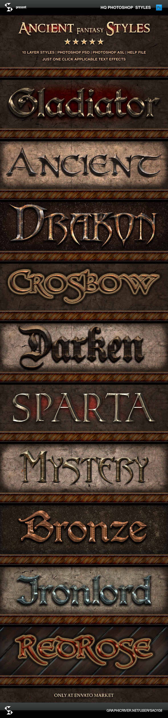 Ancient Fantasy Styles - Epic Text Effects - Text Effects Styles