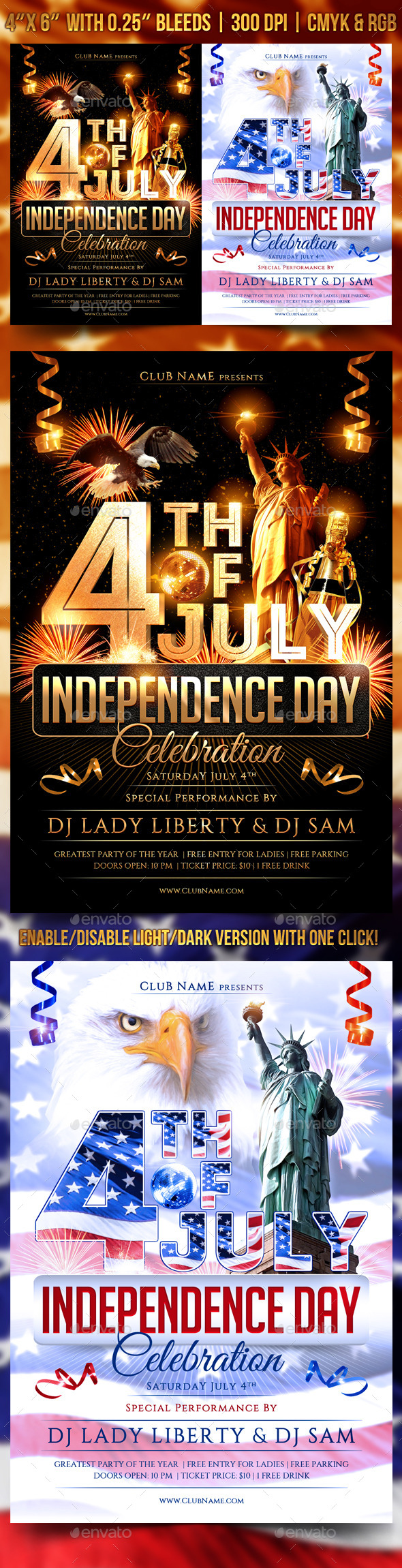 July 4th Independence Day Flyer - Clubs & Parties Events