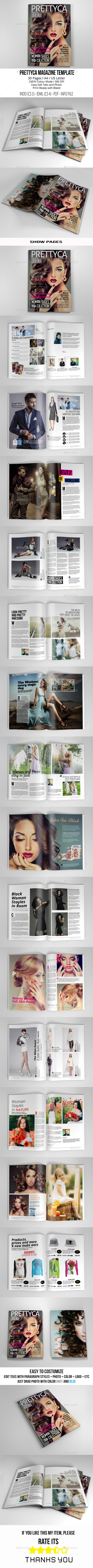 Prettyca Magazine Vol.2 A4/US Letter - Magazines Print Templates