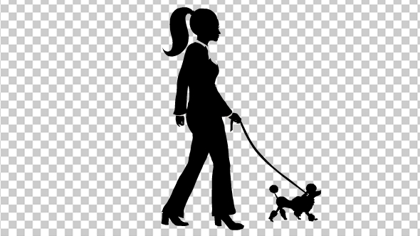 Businesswoman Walk With Dog