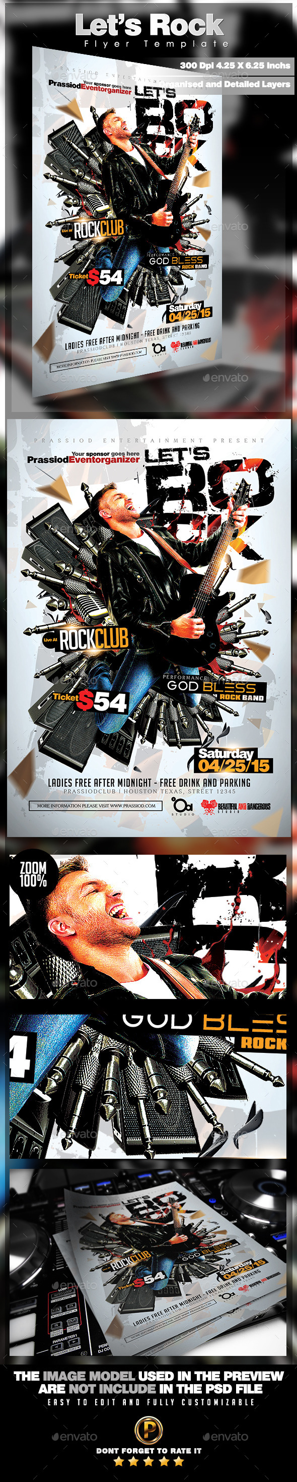 Let's Rock Flyer Template - Concerts Events