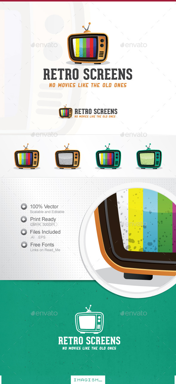 Retro Screens Logo - Objects Logo Templates