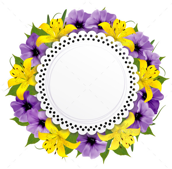 Greeting Card With Beautiful Flowers - Flowers & Plants Nature