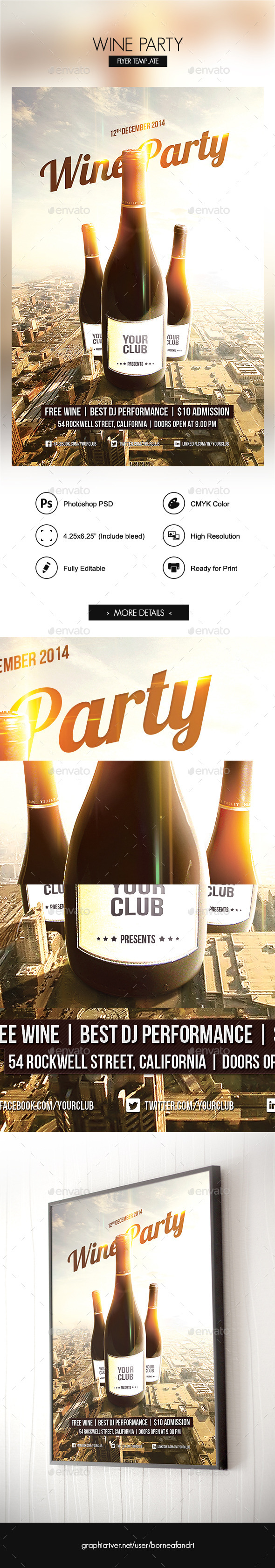 wine party flyer by bornx graphicriver high flyer wine