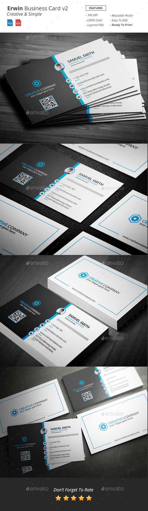 Erwin - Clean Creative Business Card v2 - Creative Business Cards