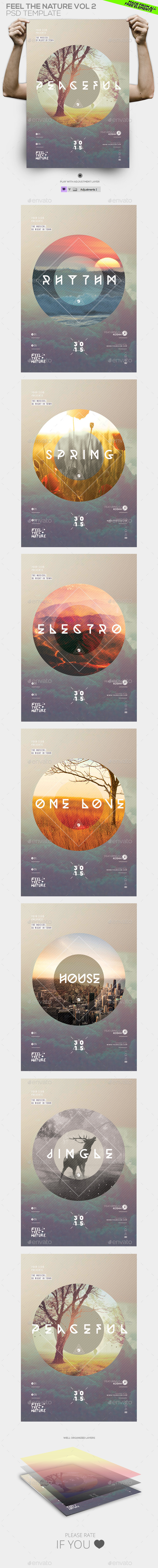 Minimal Party PSD Template Flyer/ Poster Vol 2 - Clubs & Parties Events