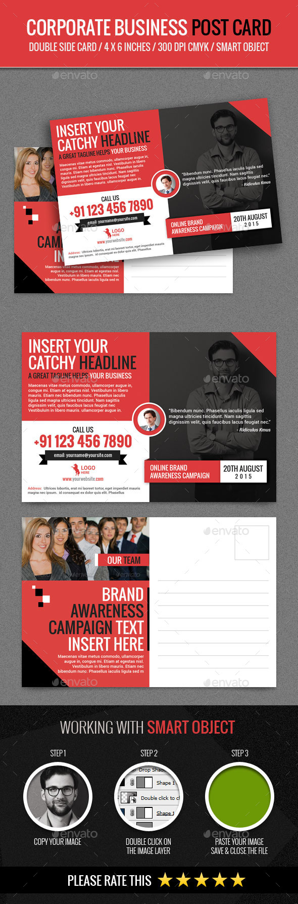 Corporate and Business Post Card Template - Cards & Invites Print Templates